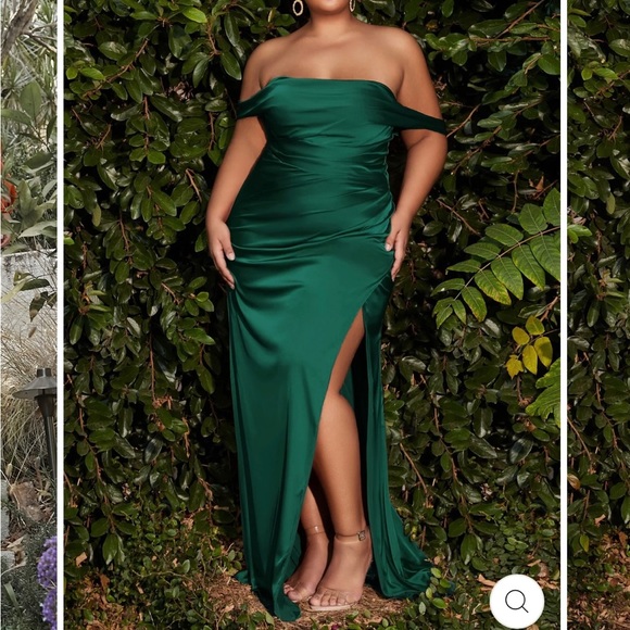 SOFT SATIN OPTIONAL SHOULDER GOWN - Cinderella Divine - Picture 6 of 8